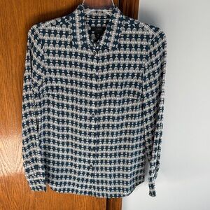 J.Crew Owl Pattern Silk Shirt